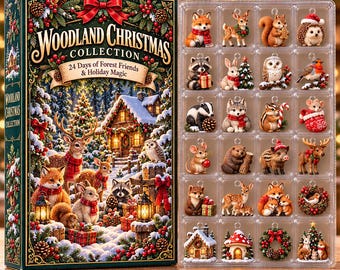 Woodland Christmas Collection Advent Calendar - 24 Days Forest Friends Ornaments Set