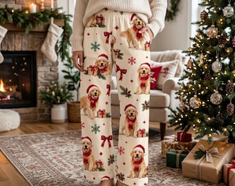 Personalized Custom Photo Pet Pajama Pants Custom Face Sleepwear Cute Holiday Lounge Pants For Dog Cat Lover Gift