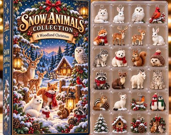 Arctic Animals Christmas Countdown Calendar - 24 Days Snow Box - Nature Lover Gift