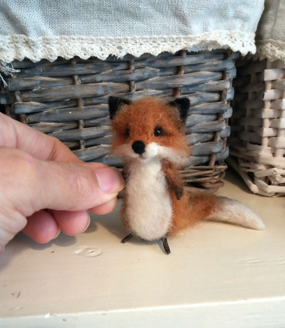 Tiny Fox Needle Felted Fox Miniature Fox Artist Fox Dollhouse Etsy
