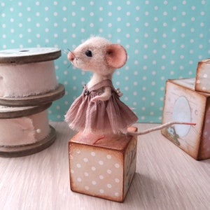 Needle felt mouse miniature mouse felt mouse dollhouse mouse needle felted mouse felt mice cute mouse wool mouse white mouse realistic mouse