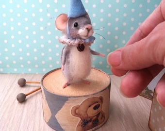 Needle felt mouse miniature mouse felt mouse dollhouse mouse needle felted mouse felt mice cute mouse wool mouse white mouse realistic mouse