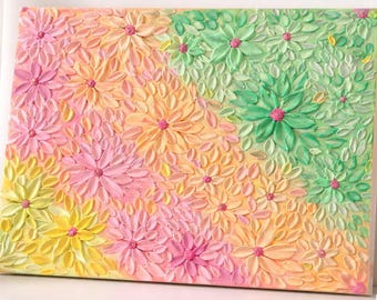 Handmade Acrylic Palette Knife Art, Colourful Home Decor, Gift for Her