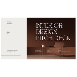 Interior Design Pitch Deck Canva Template | Luxury Brand Presentation slides