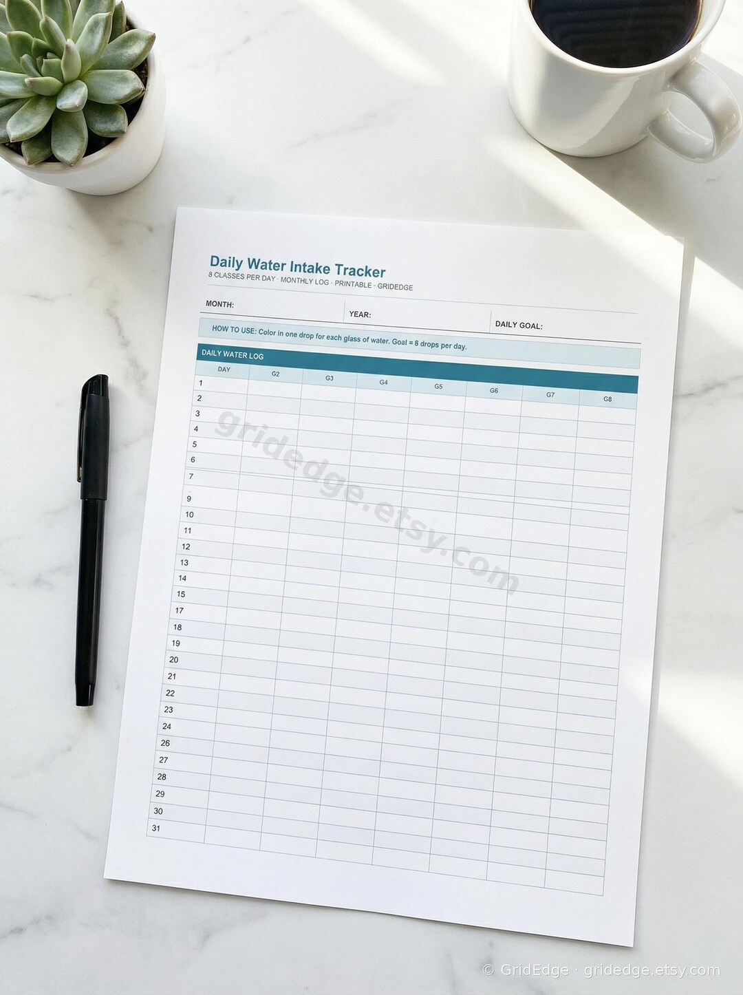 Water Intake Chart.pdf Daily Water Intake Tracker Printable | Water Drinking Log | Hydration ...
