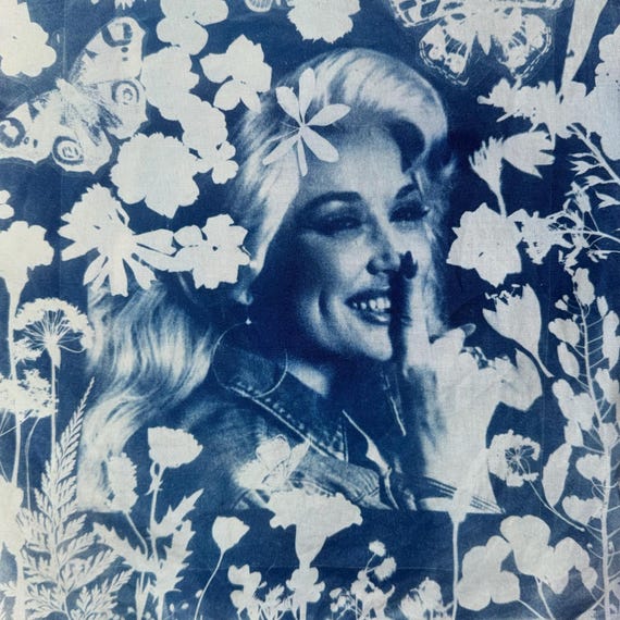 Dolly Parton STANDARD giclee reproduction print of cyanotype •PRE ORDER•