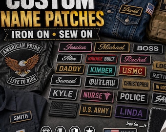 Custom Embroidered Name Patch: Iron On Sew On Badge for Backpacks, Jackets, Uniforms