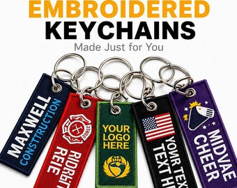 Custom Embroidered Flight Tag Keychains for Business Promotions