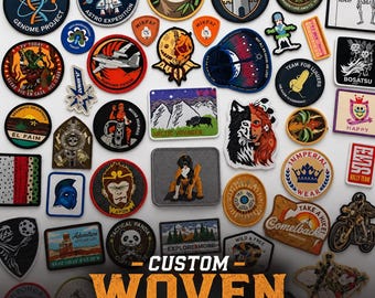 Personalized Woven Badges Custom Logo Tags Wholesale Garment Emblems Fashion Branding Accessories