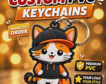 Custom 3D PVC Keychains | Soft Rubber Logo Keyrings for Business, Merch