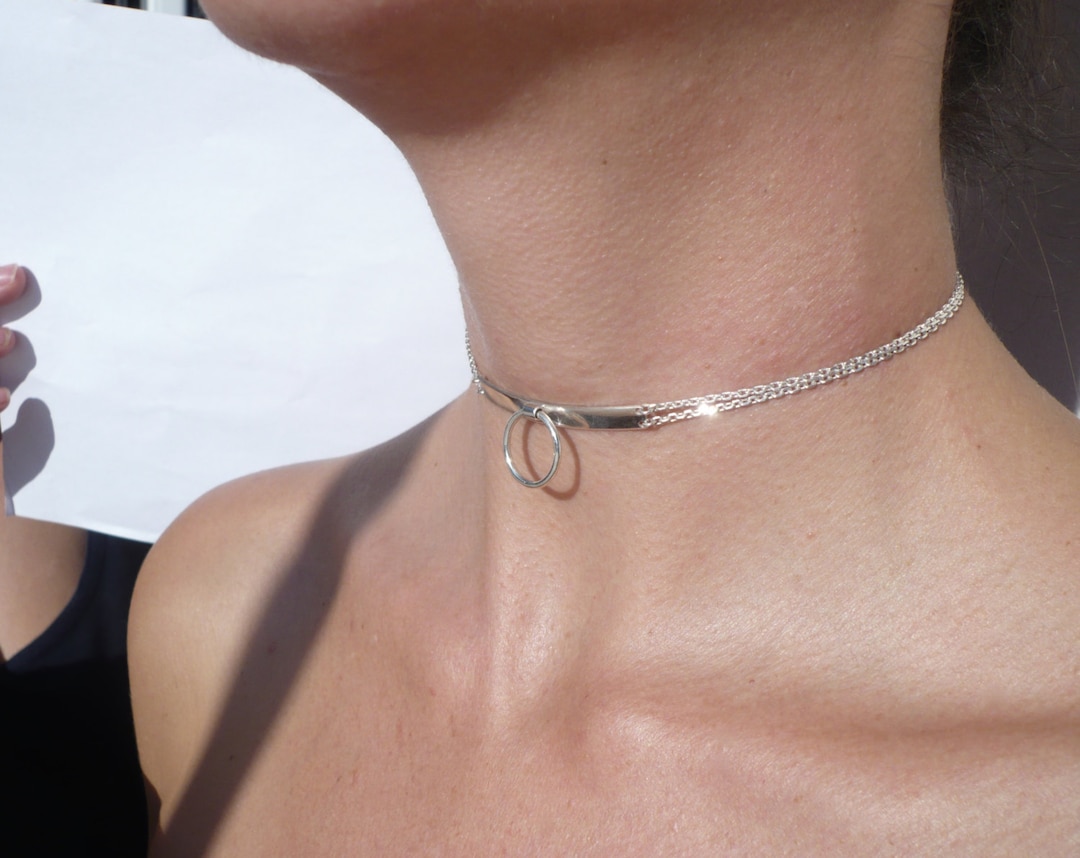 Sterling Silver Slave Collar O Ring Necklace - Etsy