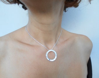 Sterling silver O ring from wide slab choker