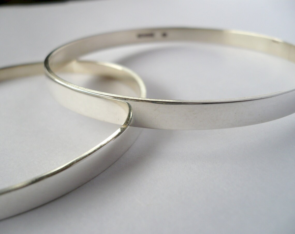 Sterling Silver Bangles Set Etsy