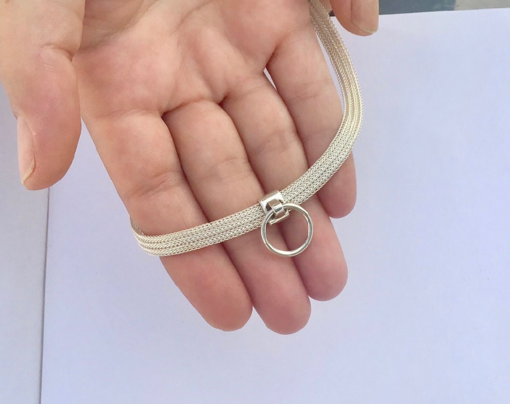 Silver Slave Collar Chain With O Ring Necklace - Etsy Silver Slave Collar Chain With O Ring Necklace - Etsy