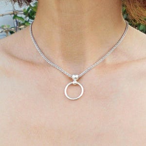 Sterlingzilveren O-ring choker - Handgemaakte 925-ketting - Afneembare O-ring ketting