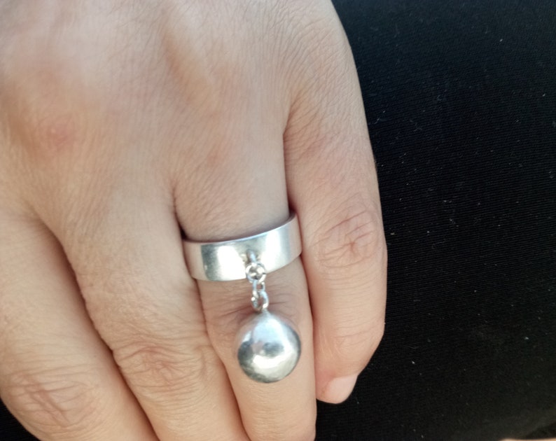 Dangle ball ring sterling silver Etsy