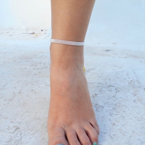Sterling Silver Ball Chain Anklet: Adjustable Wide Design