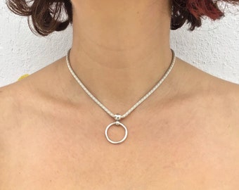 Sterling silver O Ring choker chain