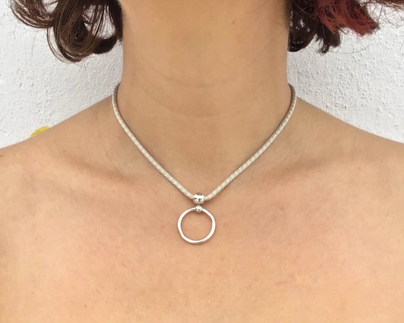 Sterling Silver O Ring Choker Chain Etsy Sterling Silver O Ring Choker Chain Etsy