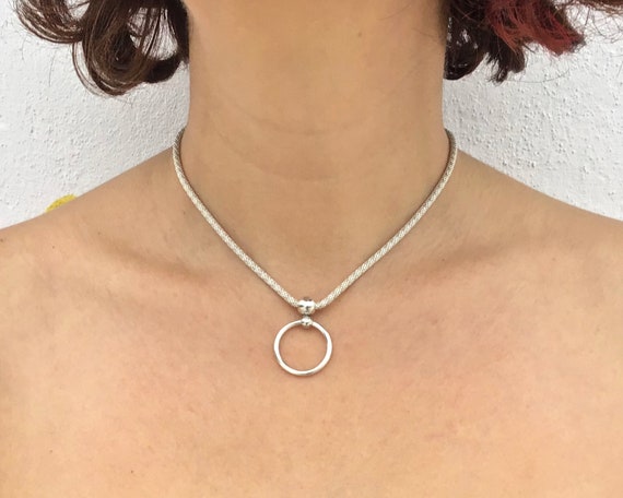 Sterling Silver O Ring Choker Chain Etsy