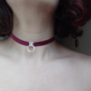 Halsband med choker/O-ring i 925 sterlingsilver och sammet