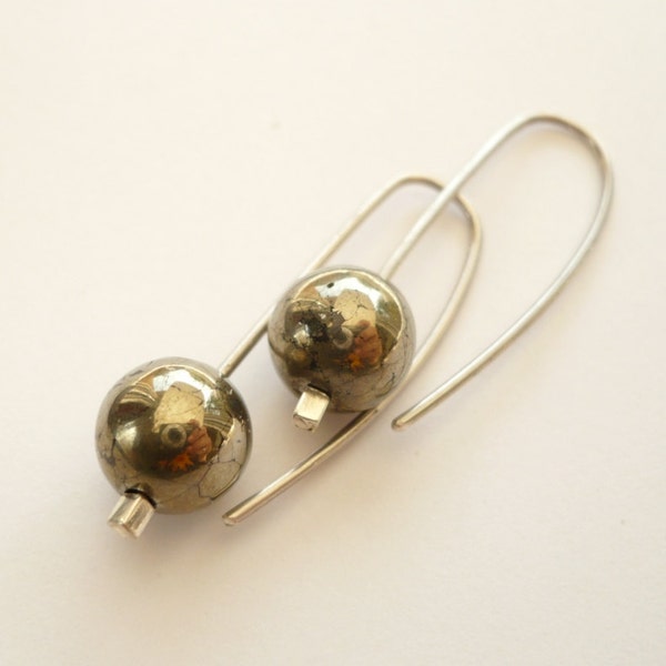 sterling silver pyrite earrings