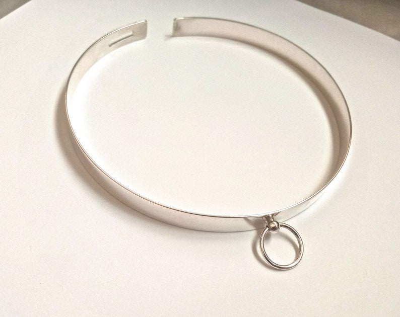 Eternity sterling silver slave collar O / Sub collar / Bondage Etsy