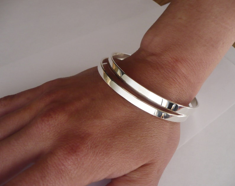Sterling Silver Bangles Set Etsy