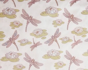 White Dragonflies PUL fabric BY the YARD polyurethane laminate cloth diaper making supplies