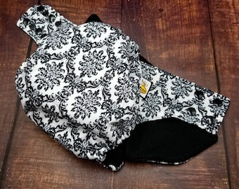 Victorian Vine Black PUL Pocket Cloth Diaper