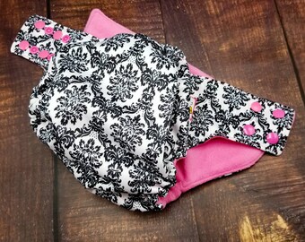 Victorian Vine Pink PUL Pocket Cloth Diaper