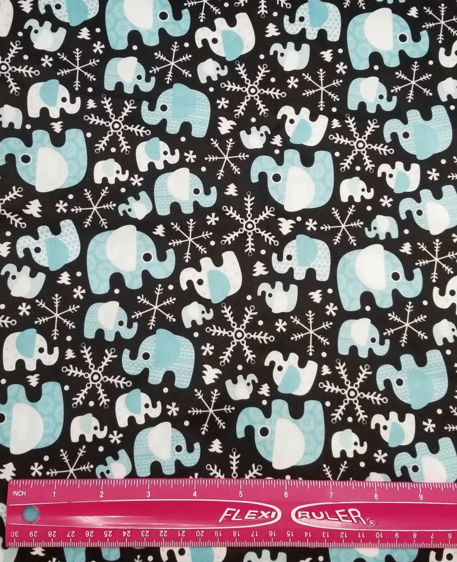 Winter Elephants PUL Fabric BY the YARD Polyurethane Laminate Etsy