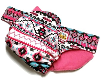 Aztec Pink PUL Pocket Cloth Diaper