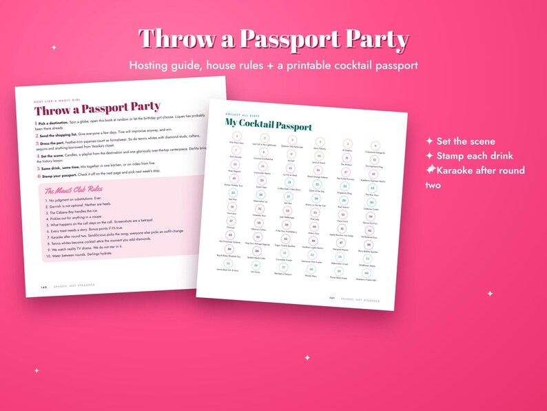 Digital Cocktail Recipe Book PDF with Mocktails, Shaken Not Stranded, Bachelorette & Hostess Gift image 6