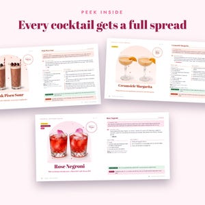 Digital Cocktail Recipe Book PDF with Mocktails, Shaken Not Stranded, Bachelorette & Hostess Gift image 2