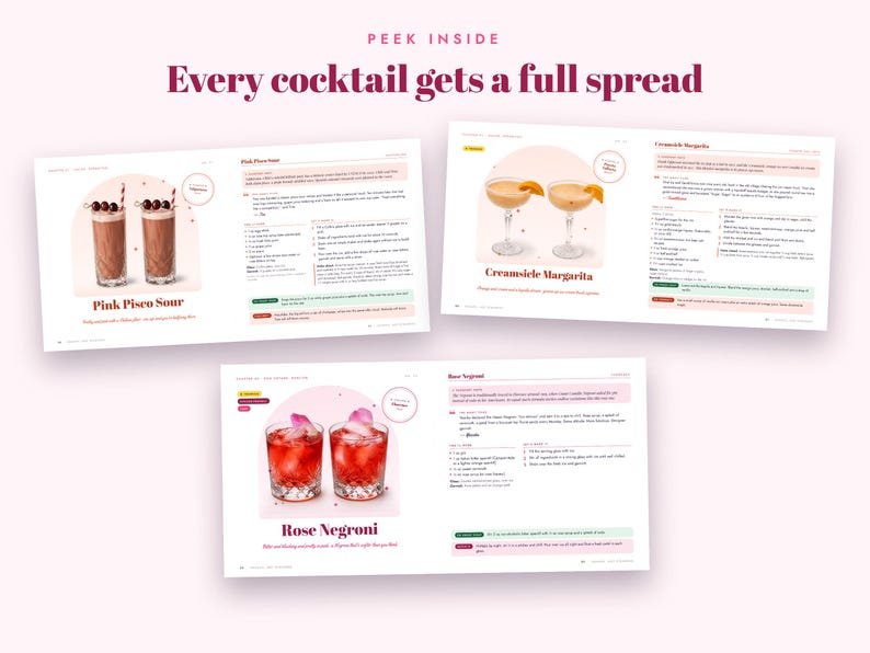 Digital Cocktail Recipe Book PDF with Mocktails, Shaken Not Stranded, Bachelorette & Hostess Gift image 2