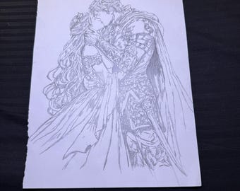 Hand Drawn Fantsay Couple