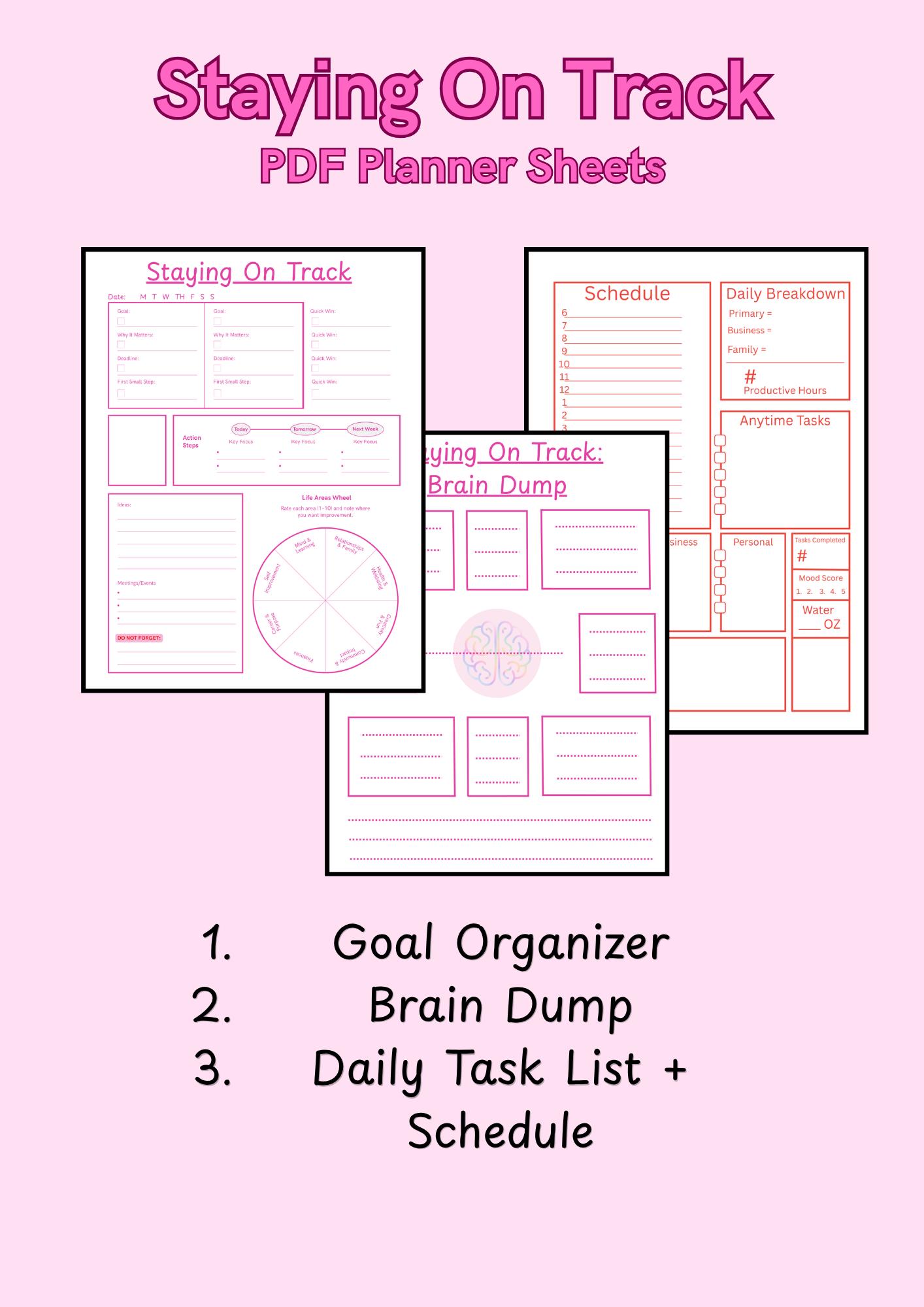 ADHD Productivity Task Worksheet | Low Demand Daily Planner ...