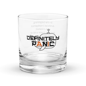 Definitivt panik AI whiskyglas, dubbelsidigt roligt sci fi-glas