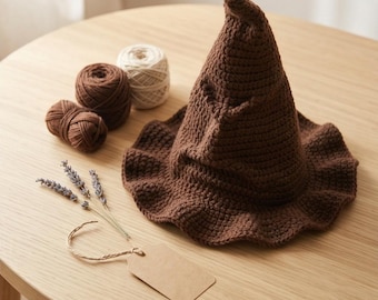 Schema all'uncinetto in PDF, Cappello da mago, Berretto con pon-pon, Calore invernale (Download digitale)