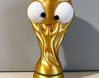 Funny Football Trophy with Moving Eyes | 3D Printed World Cup Inspired Desk Decor