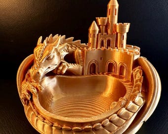 Dragon Castle Organizer | Fantasy Jewelry Holder, Key Rack, Desk Decor- 3D printed