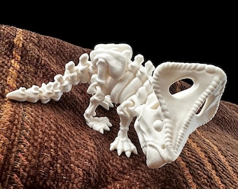 Articulated 3D Printed Skeleton Dinosaur Toy – Flexible Prehistoric Creature Model
