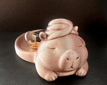 Spa Capybara Organizer Tray | Desk Jewelry Catchall Holder- 3d printed