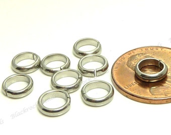 20pcs 304 Stainless Steel Open Jump Rings - Jewelry Supplies, 7mm Round Unsoldered Jumprings, 3mm Thick - BP10