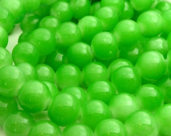 Bulk 50 Light Green Round Glass Beads - 12mm - BN20