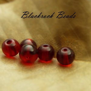 10mm Garnet Red Glass Beads - 20 Pieces - Smooth Round Red Jewelry Beads - BB31