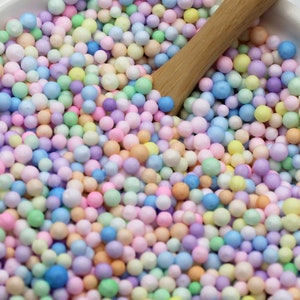 Pastel Foam Beads for Slime, 2.5mm to 3.5mm, Craft Supplies