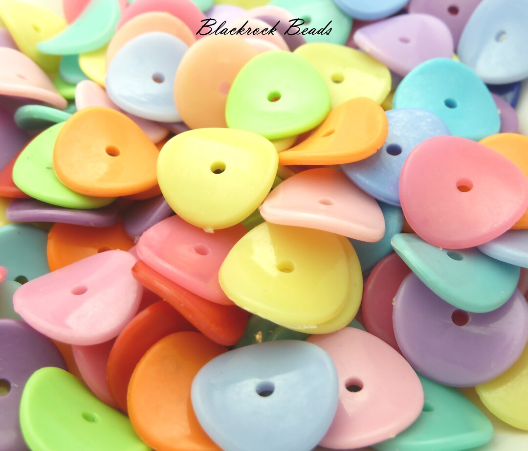 50 Wavy Acrylic Disc Beads 15mm Flat Round Mixed Color Etsy