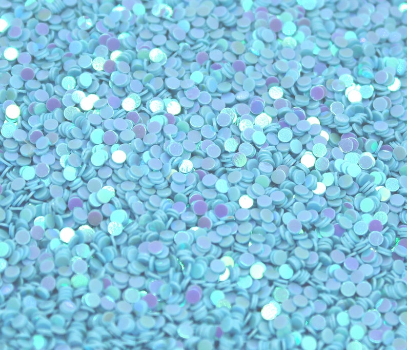 2mm Maya Blue Glitter Discs Shimmering Iridescent AB Chunky Color Shift Glitter, Flat Round Discs, Solvent Resistant, 10/20 Grams BGL41 image 2